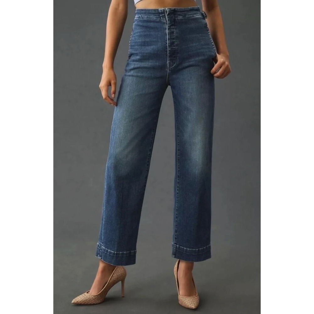 MOTHER The Cinch Greaser Ankle Jeans Blue Wide Leg Women's Size 27 Retro Denim